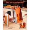 image:imageVEVOR Pocket Hole Jig Kit 34 Pcs Pocket Hole Jig System with 11 Cclamp Fixture Step Drills Wrenches Drill Stop Rings Square Drive Bits Toolbox Adjustable for DIY Carpentry ProjectsOrange