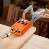 image:imageVEVOR Pocket Hole Jig Kit 34 Pcs Pocket Hole Jig System with 11 Cclamp Fixture Step Drills Wrenches Drill Stop Rings Square Drive Bits Toolbox Adjustable for DIY Carpentry ProjectsOrange