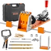 image:imageVEVOR Pocket Hole Jig Kit 34 Pcs Pocket Hole Jig System with 11 Cclamp Fixture Step Drills Wrenches Drill Stop Rings Square Drive Bits Toolbox Adjustable for DIY Carpentry ProjectsOrange