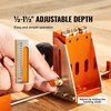image:imageVEVOR Pocket Hole Jig Kit 34 Pcs Pocket Hole Jig System with 11 Cclamp Fixture Step Drills Wrenches Drill Stop Rings Square Drive Bits Toolbox Adjustable for DIY Carpentry ProjectsOrange