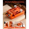 image:imageVEVOR Pocket Hole Jig Kit 34 Pcs Pocket Hole Jig System with 11 Cclamp Fixture Step Drills Wrenches Drill Stop Rings Square Drive Bits Toolbox Adjustable for DIY Carpentry ProjectsOrange