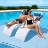 image:imageVEVOR Pool Lounge Chairs Set of 2 Chaise Lounger with Headrest Water Weighted inPool Lounger Chairs for up to 15 Water Depths AntiFloating Patio Furniture for Sun Shelf amp Tanning Ledge 440LBS
