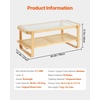 image:imageVEVOR Rattan Coffee Table Rectangle PE Rattan Woven Wood Coffee Table with MDF Top 32Inch Modern Boho Style Storage Table with Retro Metal Hinges for Living Room Bedroom amp Small Spaces45InchGlass