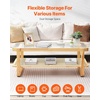 image:imageVEVOR Rattan Coffee Table Rectangle PE Rattan Woven Wood Coffee Table with MDF Top 32Inch Modern Boho Style Storage Table with Retro Metal Hinges for Living Room Bedroom amp Small Spaces45InchGlass