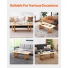 image:imageVEVOR Rattan Coffee Table Rectangle PE Rattan Woven Wood Coffee Table with MDF Top 32Inch Modern Boho Style Storage Table with Retro Metal Hinges for Living Room Bedroom amp Small Spaces47InchWood