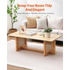 image:imageVEVOR Rattan Coffee Table Rectangle PE Rattan Woven Wood Coffee Table with MDF Top 32Inch Modern Boho Style Storage Table with Retro Metal Hinges for Living Room Bedroom amp Small Spaces47InchWood