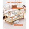 image:imageVEVOR Rattan Coffee Table Rectangle PE Rattan Woven Wood Coffee Table with MDF Top 32Inch Modern Boho Style Storage Table with Retro Metal Hinges for Living Room Bedroom amp Small Spaces45InchGlass