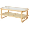 image:imageVEVOR Rattan Coffee Table Rectangle PE Rattan Woven Wood Coffee Table with MDF Top 32Inch Modern Boho Style Storage Table with Retro Metal Hinges for Living Room Bedroom amp Small Spaces45InchGlass