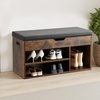 image:imageVEVOR Rattan Shoe Storage Bench Entryway Bench with 2 Flip Drawers Holds up to 300 lbs with 4 Compartments and 2 Rattan Doors 394 x 118 x 209 Inches for Hallway Living Room BedroomHidden storage
