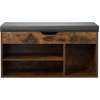 image:imageVEVOR Rattan Shoe Storage Bench Entryway Bench with 2 Flip Drawers Holds up to 300 lbs with 4 Compartments and 2 Rattan Doors 394 x 118 x 209 Inches for Hallway Living Room BedroomHidden storage
