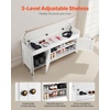 image:imageVEVOR Rattan Shoe Storage Bench Entryway Bench with 2 Flip Drawers Holds up to 300 lbs with 4 Compartments and 2 Rattan Doors 394 x 118 x 209 Inches for Hallway Living Room Bedroom3 Barn Doors
