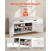 image:imageVEVOR Rattan Shoe Storage Bench Entryway Bench with 2 Flip Drawers Holds up to 300 lbs with 4 Compartments and 2 Rattan Doors 394 x 118 x 209 Inches for Hallway Living Room Bedroom3 Barn Doors