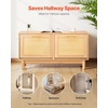 image:imageVEVOR Rattan Shoe Storage Bench Entryway Bench with 2 Flip Drawers Holds up to 300 lbs with 4 Compartments and 2 Rattan Doors 394 x 118 x 209 Inches for Hallway Living Room Bedroom2 Rattan Doors