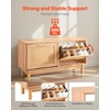 image:imageVEVOR Rattan Shoe Storage Bench Entryway Bench with 2 Flip Drawers Holds up to 300 lbs with 4 Compartments and 2 Rattan Doors 394 x 118 x 209 Inches for Hallway Living Room Bedroom2 Rattan Doors