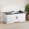 image:imageVEVOR Rattan Shoe Storage Bench Entryway Bench with 2 Flip Drawers Holds up to 300 lbs with 4 Compartments and 2 Rattan Doors 394 x 118 x 209 Inches for Hallway Living Room Bedroom2 Barn Doors
