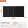 image:imageVEVOR Room Divider 3 Panel Room Divider Folding Privacy Screen and Portable Partition Divider for Room Separation Freestanding Room Partitions for Office Bedroom BlackBlack