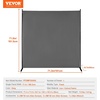 image:imageVEVOR Room Divider Single Panel Room Divider 6FT Privacy Screen Indoor Partition Divider for Room Separation Freestanding Room Divider Panel for Office Bedroom BlackGrey