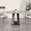 image:imageVEVOR Round Dining Table 47 inch Wood Table for 46 Person Farmhouse Circle Dinner Furniture Rustic Leisure Tables with Thick Wooden Legs for Home Kitchen Living Room Grey Only Table