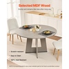 image:imageVEVOR Round Dining Table 47 inch Wood Table for 46 Person Farmhouse Circle Dinner Furniture Rustic Leisure Tables with Thick Wooden Legs for Home Kitchen Living Room Grey Only Table