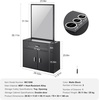image:imageVEVOR Salon Storage Cabinet Wall Mounted Barber Salon Station for Hair Stylist Hair Stylist Station Set with 3 Sleeves A Mirror DoubleDoor Cabinet and A Drawer Black