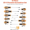image:imageVEVOR Screwdriver Set 13 in 1 Magnetic Multi Bit Mini Nut Driver Set Phillips Flat Head Torx Square Bits for Men Manual Precision Repair Tool Kit for Sockets Furniture Home Appliances Cars12 in 1  Fiexed Type