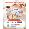 image:imageVEVOR Sensory Table for Toddlers Kids Activity with 3 Foldable Storage Bins amp DoubleSided Board IndoorOutdoor Play Sand and Water Table Wooden Kids Sensory for Drawing StudyingPaper Roll HolderMulti Functional Easel