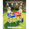 image:imageVEVOR Sensory Table for Toddlers Kids Activity with 3 Foldable Storage Bins amp DoubleSided Board IndoorOutdoor Play Sand and Water Table Wooden Kids Sensory for Drawing StudyingKids 2Station Sand and Water Adjustable Play Table with Detachable Storage Bins