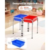 image:imageVEVOR Sensory Table for Toddlers Kids Activity with 3 Foldable Storage Bins amp DoubleSided Board IndoorOutdoor Play Sand and Water Table Wooden Kids Sensory for Drawing StudyingKids 2Station Sand and Water Adjustable Play Table with Detachable Storage Bins