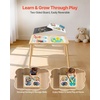 image:imageVEVOR Sensory Table for Toddlers Kids Activity with 3 Foldable Storage Bins amp DoubleSided Board IndoorOutdoor Play Sand and Water Table Wooden Kids Sensory for Drawing StudyingStorage BinsMagnetic Drawing Board