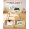 image:imageVEVOR Sensory Table for Toddlers Kids Activity with 3 Foldable Storage Bins amp DoubleSided Board IndoorOutdoor Play Sand and Water Table Wooden Kids Sensory for Drawing StudyingDesk and stoolMagnetic Drawing Board