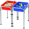 image:imageVEVOR Sensory Table for Toddlers Kids Activity with 3 Foldable Storage Bins amp DoubleSided Board IndoorOutdoor Play Sand and Water Table Wooden Kids Sensory for Drawing StudyingKids 2Station Sand and Water Adjustable Play Table with Detachable Storage Bins