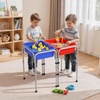 image:imageVEVOR Sensory Table for Toddlers Kids Activity with 3 Foldable Storage Bins amp DoubleSided Board IndoorOutdoor Play Sand and Water Table Wooden Kids Sensory for Drawing StudyingKids 2Station Sand and Water Adjustable Play Table with Detachable Storage Bins