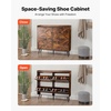 image:imageVEVOR Shoe Cabinet with 2 Flip Drawers MidCentury Shoes Storage Cabinet with AntiTipping Device Freestanding Fluted Shoe Organizer Ideal for Entrance Hallway Bedroom Living Room WalnutBrown