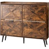image:imageVEVOR Shoe Cabinet with 2 Flip Drawers MidCentury Shoes Storage Cabinet with AntiTipping Device Freestanding Fluted Shoe Organizer Ideal for Entrance Hallway Bedroom Living Room WalnutBrown
