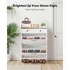 image:imageVEVOR Shoe Cabinet with 2 Flip Drawers MidCentury Shoes Storage Cabinet with AntiTipping Device Freestanding Fluted Shoe Organizer Ideal for Entrance Hallway Bedroom Living Room WalnutWhite  Walnut