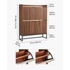 image:imageVEVOR Shoe Cabinet with 2 Flip Drawers MidCentury Shoes Storage Cabinet with AntiTipping Device Freestanding Fluted Shoe Organizer Ideal for Entrance Hallway Bedroom Living Room WalnutWalnut