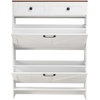 image:imageVEVOR Shoe Cabinet with 2 Flip Drawers MidCentury Shoes Storage Cabinet with AntiTipping Device Freestanding Fluted Shoe Organizer Ideal for Entrance Hallway Bedroom Living Room WalnutWhite  Walnut
