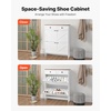 image:imageVEVOR Shoe Cabinet with 2 Flip Drawers MidCentury Shoes Storage Cabinet with AntiTipping Device Freestanding Fluted Shoe Organizer Ideal for Entrance Hallway Bedroom Living Room WalnutWhite  Walnut