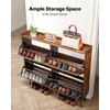 image:imageVEVOR Shoe Cabinet with 2 Flip Drawers MidCentury Shoes Storage Cabinet with AntiTipping Device Freestanding Fluted Shoe Organizer Ideal for Entrance Hallway Bedroom Living Room WalnutBrown