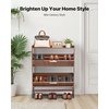 image:imageVEVOR Shoe Cabinet with 2 Flip Drawers MidCentury Shoes Storage Cabinet with AntiTipping Device Freestanding Fluted Shoe Organizer Ideal for Entrance Hallway Bedroom Living Room WalnutWalnut