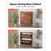 image:imageVEVOR Shoe Cabinet with 2 Flip Drawers MidCentury Shoes Storage Cabinet with AntiTipping Device Freestanding Fluted Shoe Organizer Ideal for Entrance Hallway Bedroom Living Room WalnutBrown