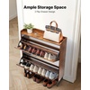 image:imageVEVOR Shoe Cabinet with 2 Flip Drawers MidCentury Shoes Storage Cabinet with AntiTipping Device Freestanding Fluted Shoe Organizer Ideal for Entrance Hallway Bedroom Living Room WalnutBrown