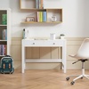 image:imageVEVOR Small Desk with Drawers Kids Desk for Bedroom Wooden Simple Study Table for Drawing Reading Writing Rectangle MDF Furniture Study Storage Table for Home Office White  Wood3937D x 1890W x 2957H