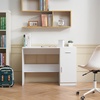 image:imageVEVOR Small Desk with Drawers Kids Desk for Bedroom Wooden Simple Study Table for Drawing Reading Writing Rectangle MDF Furniture Study Storage Table for Home Office White  Wood4134D x 1732W x 2957H
