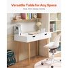 image:imageVEVOR Small Desk with Drawers Kids Desk for Bedroom Wooden Simple Study Table for Drawing Reading Writing Rectangle MDF Furniture Study Storage Table for Home Office White  Wood3898D x 2008W x 3012H