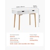 image:imageVEVOR Small Desk with Drawers Kids Desk for Bedroom Wooden Simple Study Table for Drawing Reading Writing Rectangle MDF Furniture Study Storage Table for Home Office White  Wood3898D x 2008W x 3012H