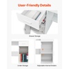 image:imageVEVOR Small Desk with Drawers Kids Desk for Bedroom Wooden Simple Study Table for Drawing Reading Writing Rectangle MDF Furniture Study Storage Table for Home Office White  Wood4134D x 1732W x 2957H
