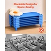 image:imageVEVOR Stackable Kiddie Cot 6 Pack Portable Toddler Nap Cots Standard Size 52 L x 23 W Daycare Cots for Kids Preschool Classroom Daycare Beds for Sleeping Resting Naptime Blue40 L x 23 W  6Pcs