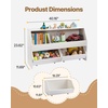 image:imageVEVOR Toy Storage Organizer Wooden Kids Bookshelf with Storage Toy Storage Cabinet with 2 Mobile Drawers Kids Storage Organizer for Bedroom Nursery Living Room Entryway Preschool White5cubby With 2 Mobile Drawers