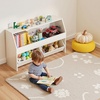 image:imageVEVOR Toy Storage Organizer Wooden Kids Bookshelf with Storage Toy Storage Cabinet with 2 Mobile Drawers Kids Storage Organizer for Bedroom Nursery Living Room Entryway Preschool White5cubby With 2 Mobile Drawers